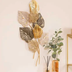 Decoración de pared NADIA hojas metal