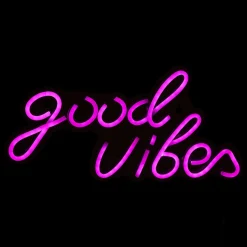 Decoración mural led neon good vibes