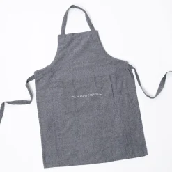 Delantal de cocina con frase gris oscuro 60x80cm