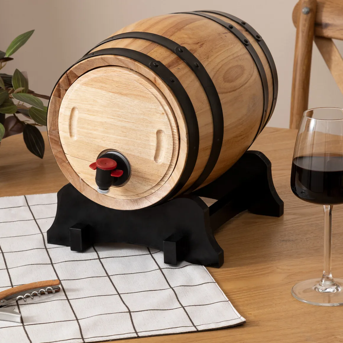 Dispensador barril de vino de madera 5.5l