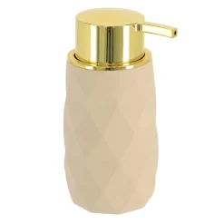 Dispensador Jabón Líquido Beige Y Dorado