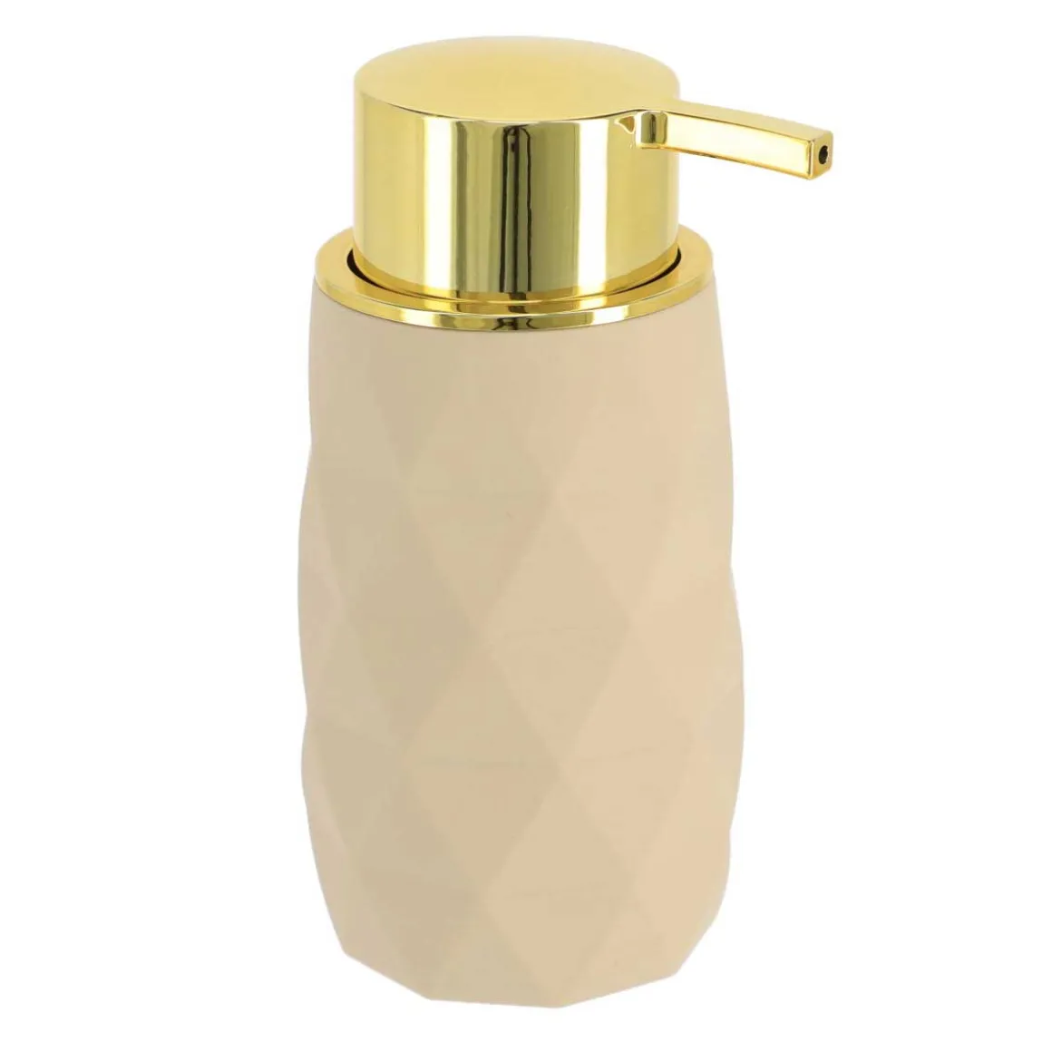 Dispensador Jabón Líquido Beige Y Dorado