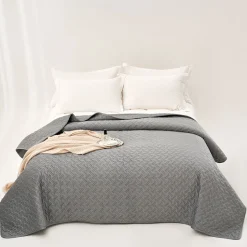 Edredón BISTROL gris de terciopelo 220x240cm