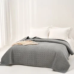 Edredón BISTROL gris de terciopelo 220x240cm