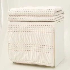 Edredón IVREA beige de terciopelo 220x240cm