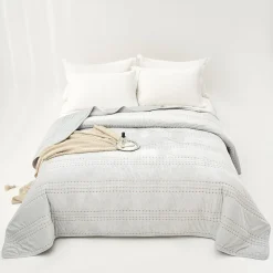 Edredón IVREA gris de terciopelo 240x260cm