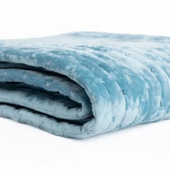 Edredón MIKA azul de terciopelo 160x220cm