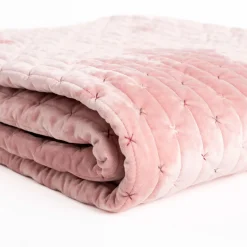 Edredón MIKA rosa de terciopelo 160x220cm