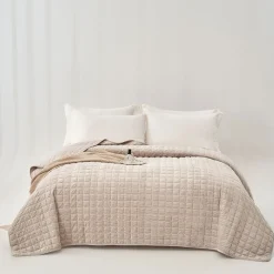 Edredón SEATTLE gris de terciopelo 220x240cm