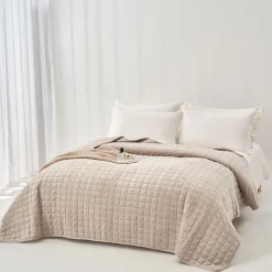 Edredón SEATTLE gris de terciopelo 220x240cm