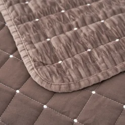 Edredón SEATTLE gris pardo de terciopelo 220x240cm