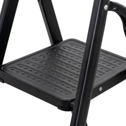 Escalera Negra Con 3 Peldaños De Aluminio 130cm