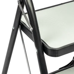 Escalera Negra Con 2 Peldaños De Metal