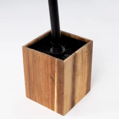 Escobilla de baño marrón de madera acacia