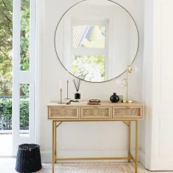 Espejo de pared ALICE redondo negro 110cm