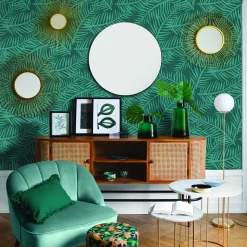 Espejo de pared ALICE redondo negro 76cm