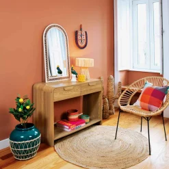 Espejo de pared ANAHI de rattan 87x47cm