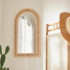 Espejo de pared ANAHI de rattan 87x47cm