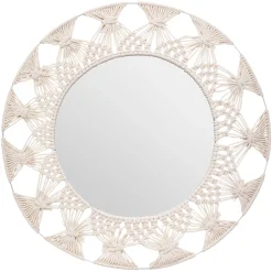 Espejo De Pared De Algodón Beige 56Cm