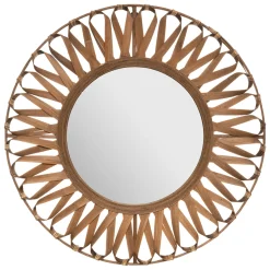Espejo De Pared Eve De Bambú Beige 93Cm