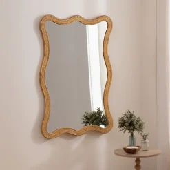 Espejo de pared MAGGIE marrón 100x70cm