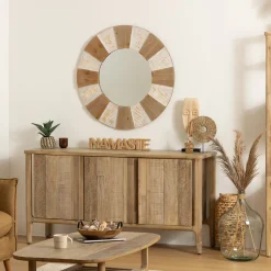 Espejo De Pared Mdf Con Relieve 90x2.7Cm