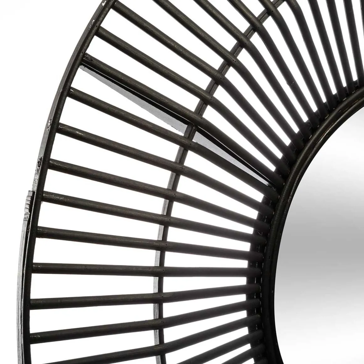 Espejo De Pared Negro De Bambú 77x4Cm