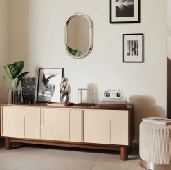 Espejo de pared ovalado MICAELA plateado 55x35cm