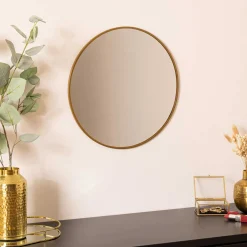 Espejo De Pared Redondo Alice Dorado