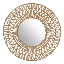 Espejo De Pared Redondo De Ratán 58Cm