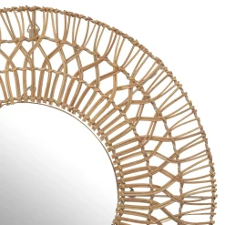 Espejo De Pared Redondo De Ratán 58Cm