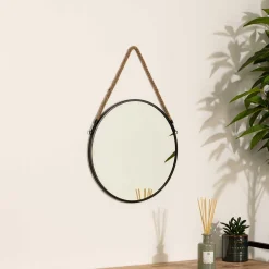 Espejo de pared redondo metal 38Cm