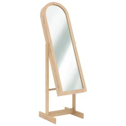 Espejo De Pie Beige Con Joyero