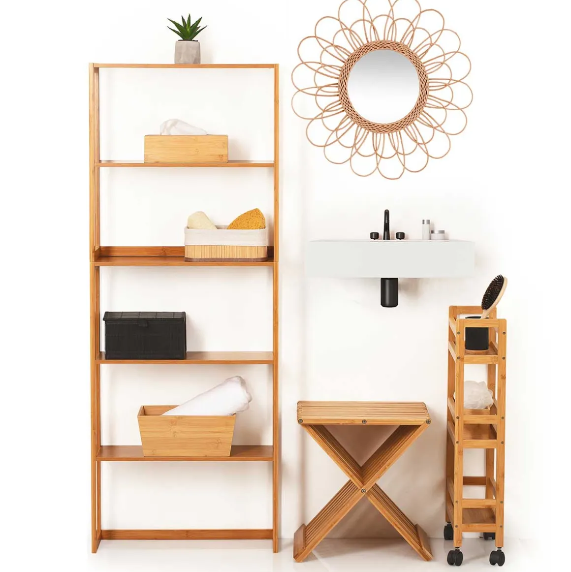 Espejo Decorativo Flor De Mdf 56Cm