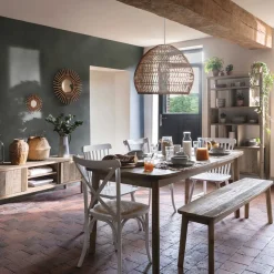 Espejo Decorativo Sol De Ratán 58Cm