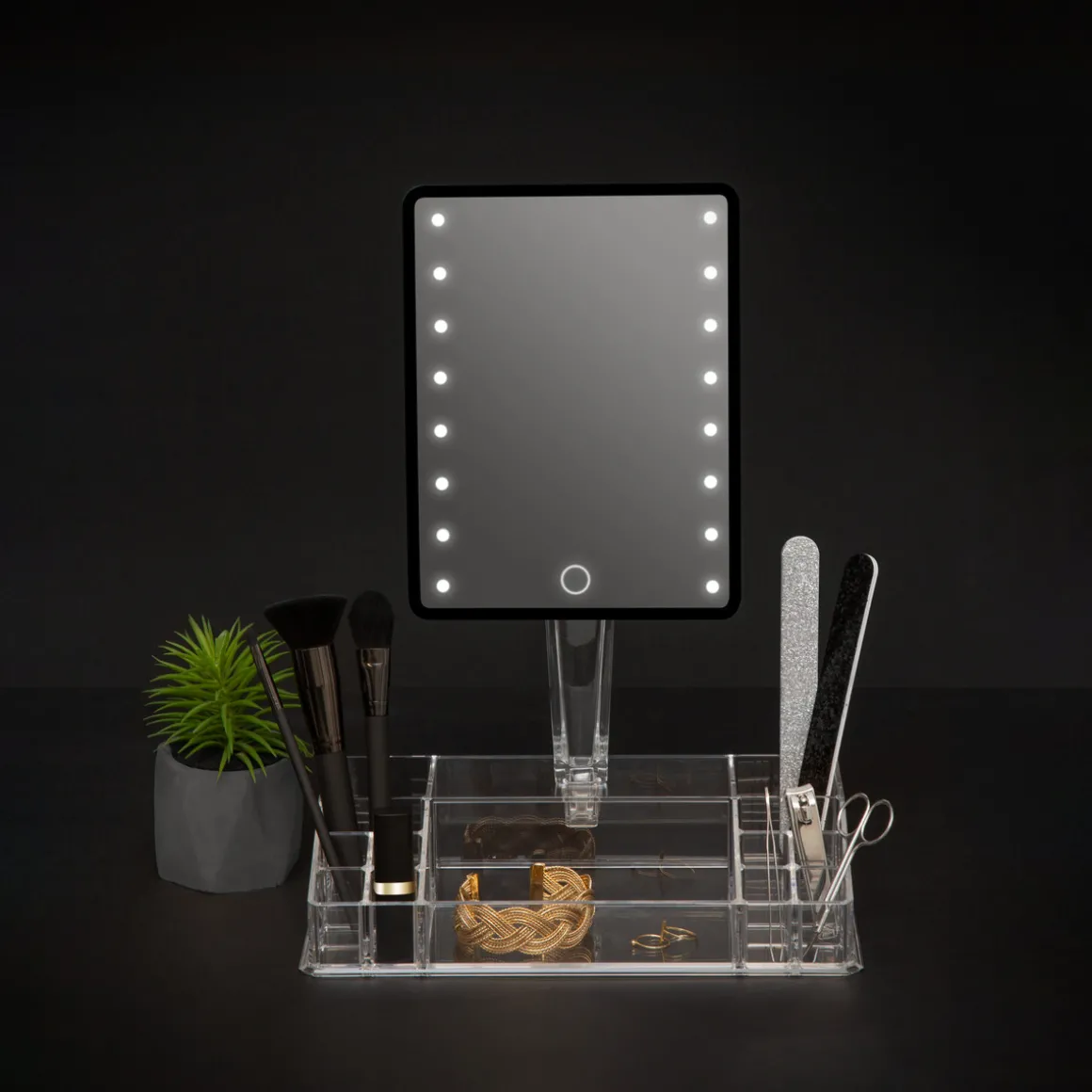 Espejo Led Con Almacenaje P/Joyas Selena