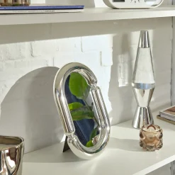 Espejo ovalado SKY plateado 30x19cm
