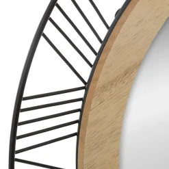 Espejo redondo decorativo ARCHI de metal y madera