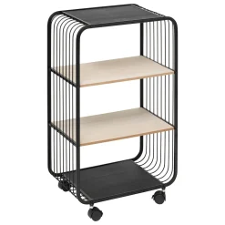 Estante con 3 niveles de mdf negro