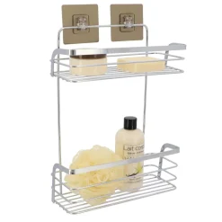 Estante De Baño C/2 Niveles Acero Inox.