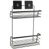 Estante De Baño Negro Con 2 Niveles