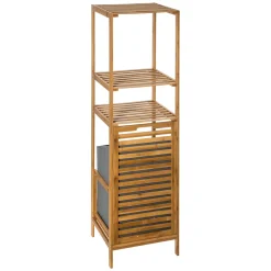 Estantería Bambú Con Cesto Para La Ropa