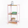 Estantería con 3 baldas rosa de bambú 70cm