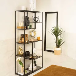 Estantería De Metal Negra 90x35x180Cm