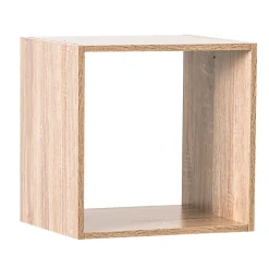 Estantería De Pared Cuadrada De Roble