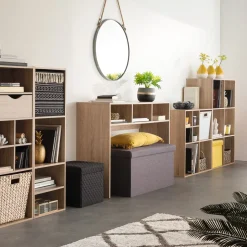 Estantería de roble con 4 cubos MIXMODUL