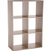Estantería de roble con 6 cubos MIXMODUL