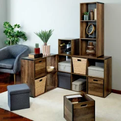 Estantería marrón oscuro con 3 cubos MIXMODUL