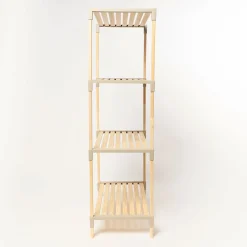 Estantería multifuncional beige de madera