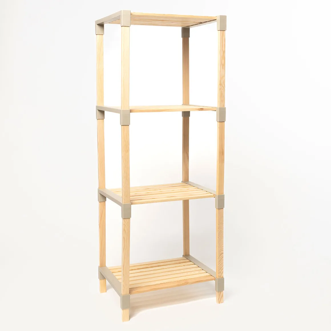 Estantería multifuncional beige de madera